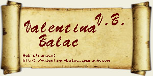 Valentina Balać vizit kartica